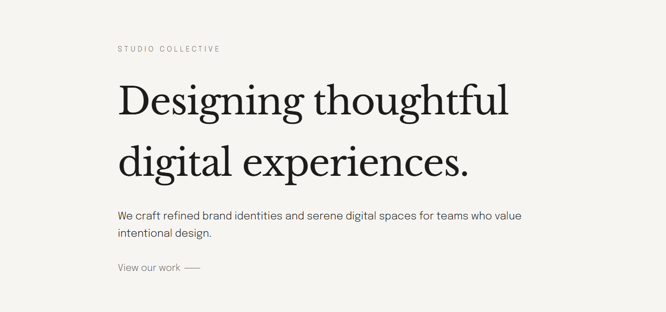 Studio Collective homepage screenshot